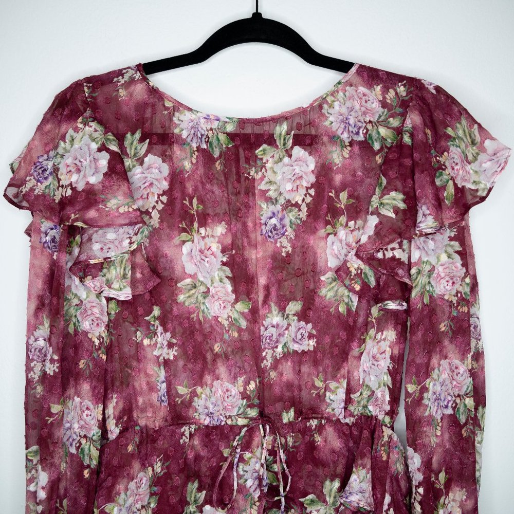 LoveShackFancy Sonia Silk Floral Midi Dress K31 - Picture 7 of 11